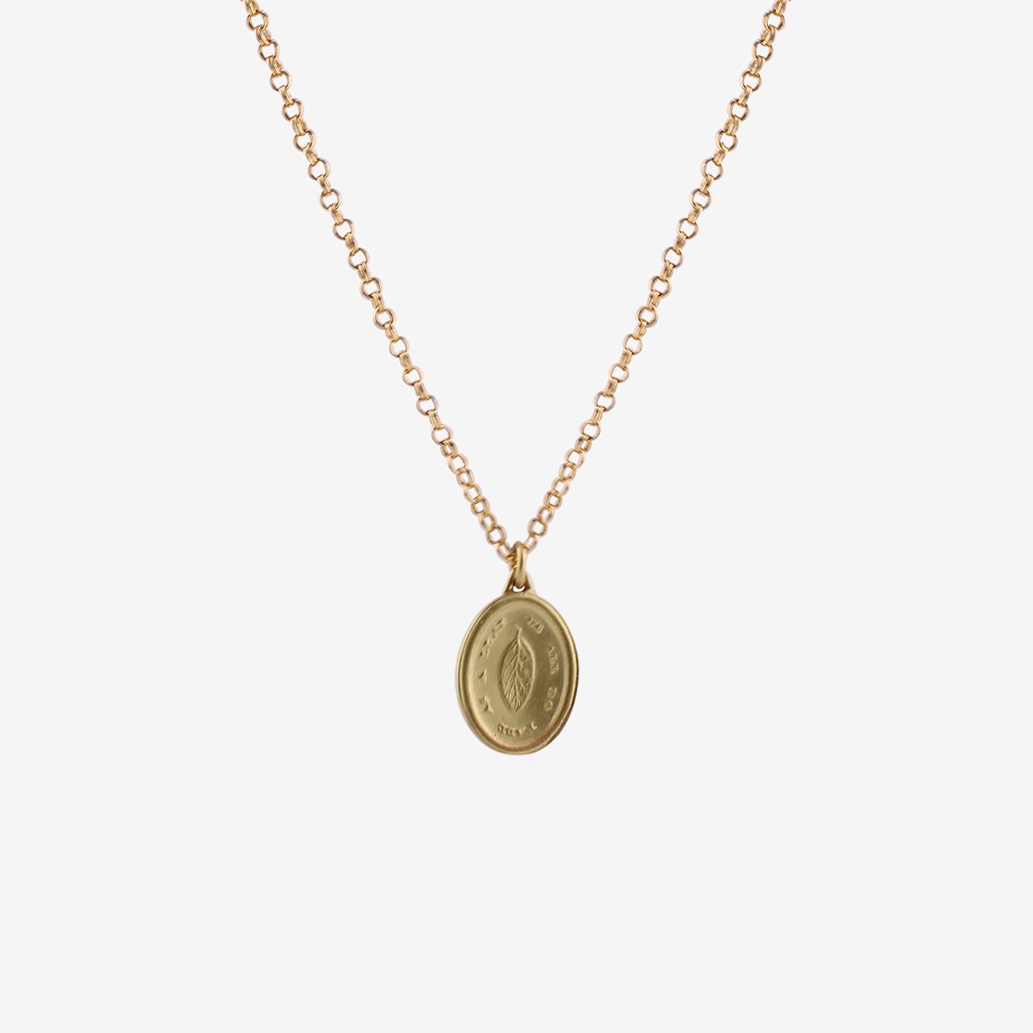 GABRIELLA KISS 18K INTAGLIO LOCKET LEAF PENDANT - 'WE ALL DO FADE AS A LEAF'