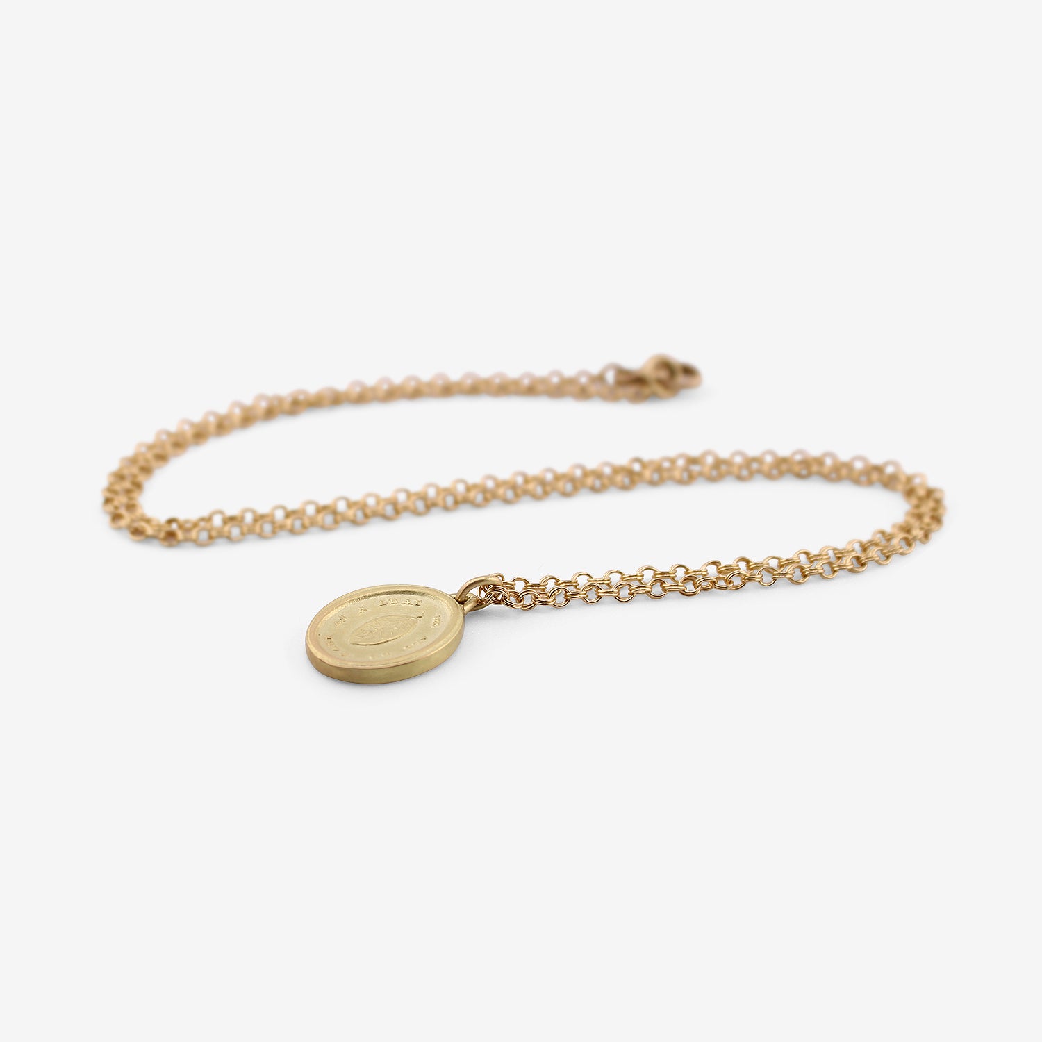 GABRIELLA KISS 18K INTAGLIO LOCKET LEAF PENDANT - 'WE ALL DO FADE AS A LEAF'