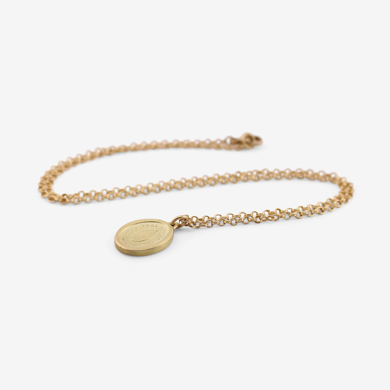 GABRIELLA KISS 18K INTAGLIO LOCKET LEAF PENDANT - 'WE ALL DO FADE AS A LEAF'