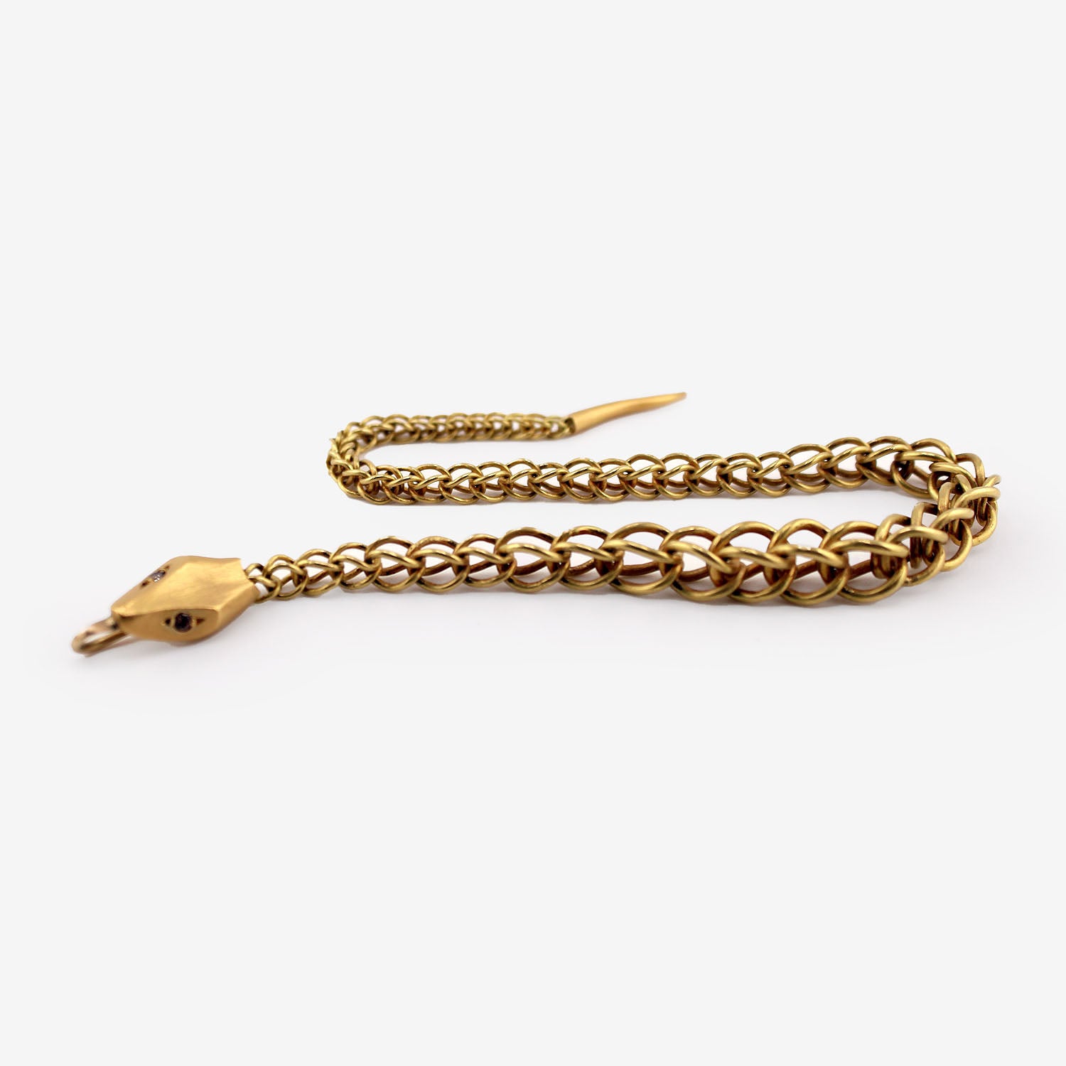 GABRIELLA KISS 22K SNAKE CHAIN BRACELET WITH CHAMPAGNE DIAMONDS