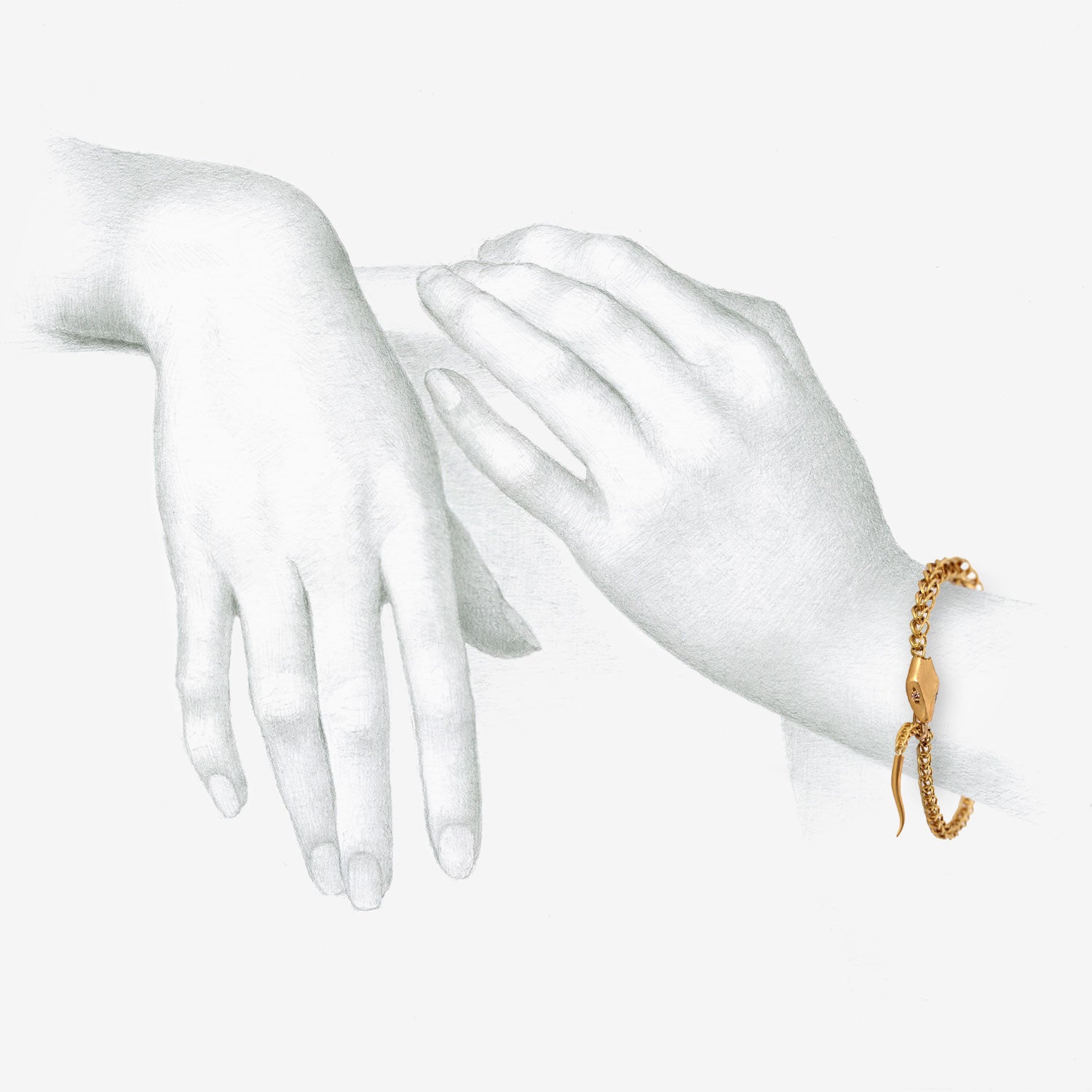 GABRIELLA KISS 22K SNAKE CHAIN BRACELET WITH CHAMPAGNE DIAMONDS