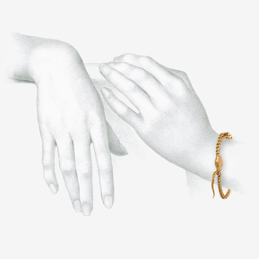 GABRIELLA KISS 22K SNAKE CHAIN BRACELET WITH CHAMPAGNE DIAMONDS