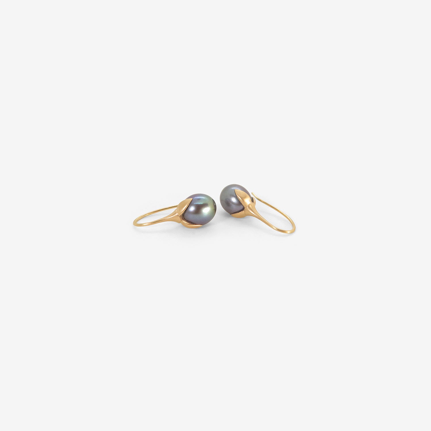 GABRIELLA KISS 14K & BLACK FRESHWATER PEARL EGGPLANT EARRINGS