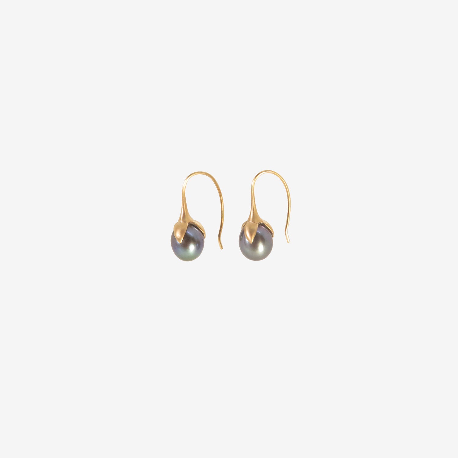 GABRIELLA KISS 14K & BLACK FRESHWATER PEARL EGGPLANT EARRINGS