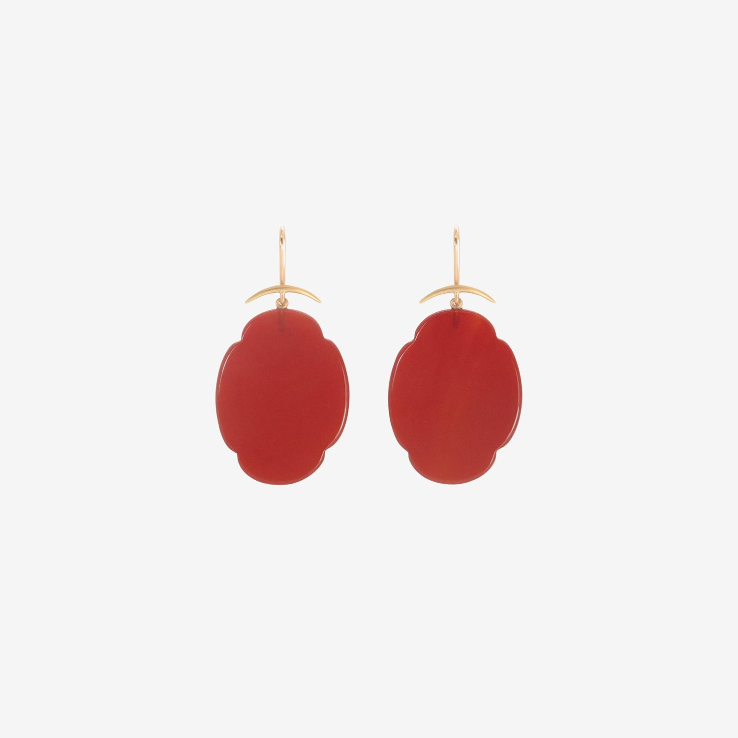 GABRIELLA KISS 18K & CARNELIAN SCALLOP EARRINGS
