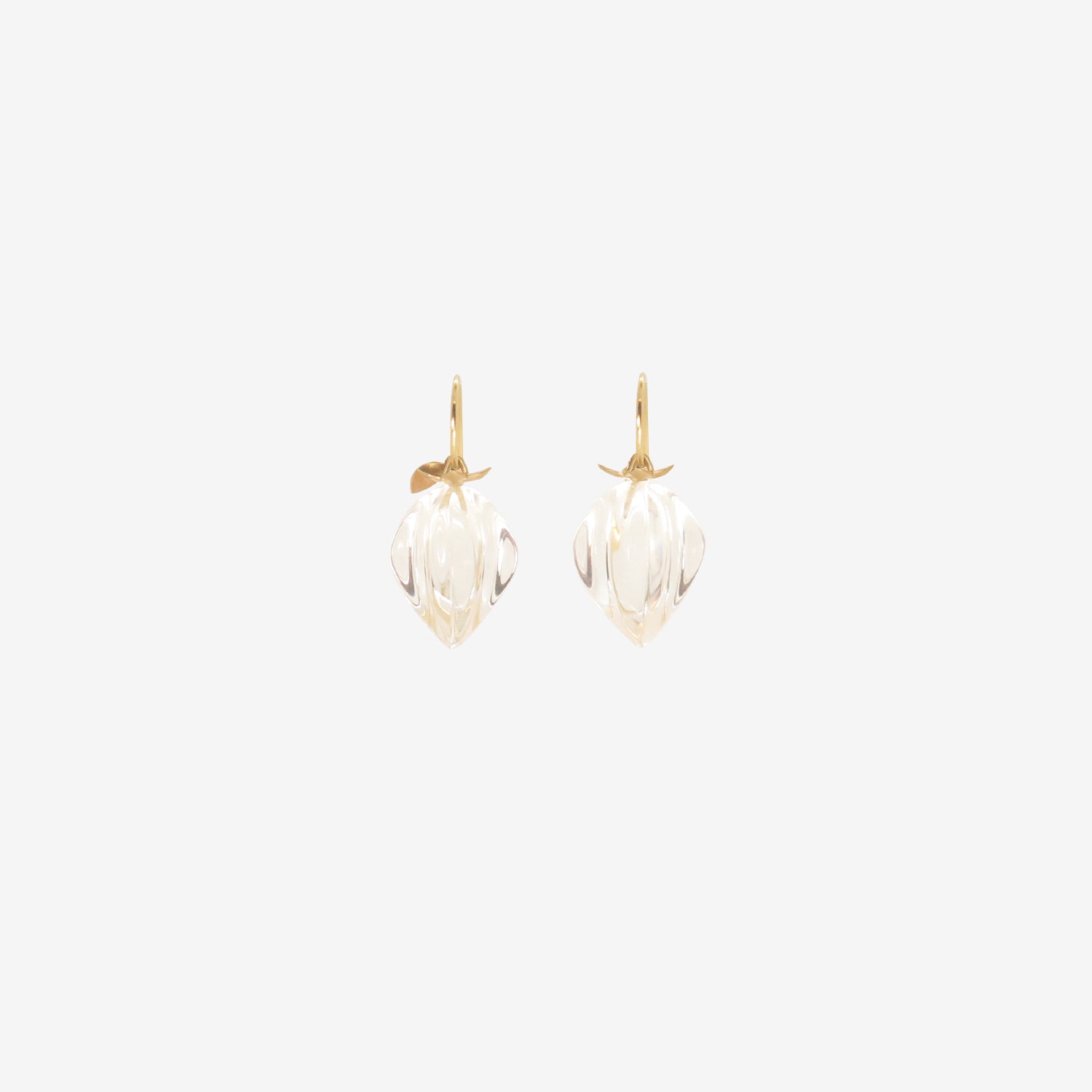 GABRIELLA KISS 14K & CLEAR QUARTZ CHINESE LANTERN EARRINGS