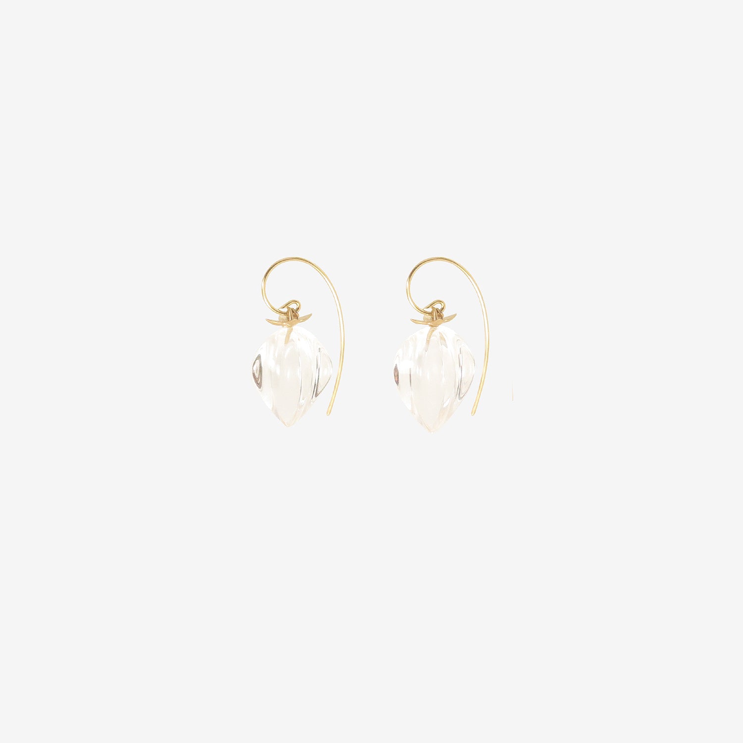 GABRIELLA KISS 14K & CLEAR QUARTZ CHINESE LANTERN EARRINGS