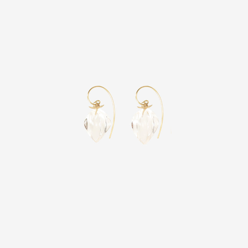 GABRIELLA KISS 14K & CLEAR QUARTZ CHINESE LANTERN EARRINGS