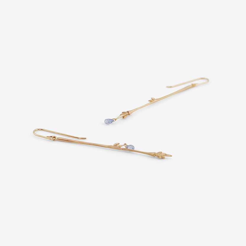 GABRIELLA KISS 10K & BLUE SAPPHIRE MEDIUM BRANCH EARRINGS