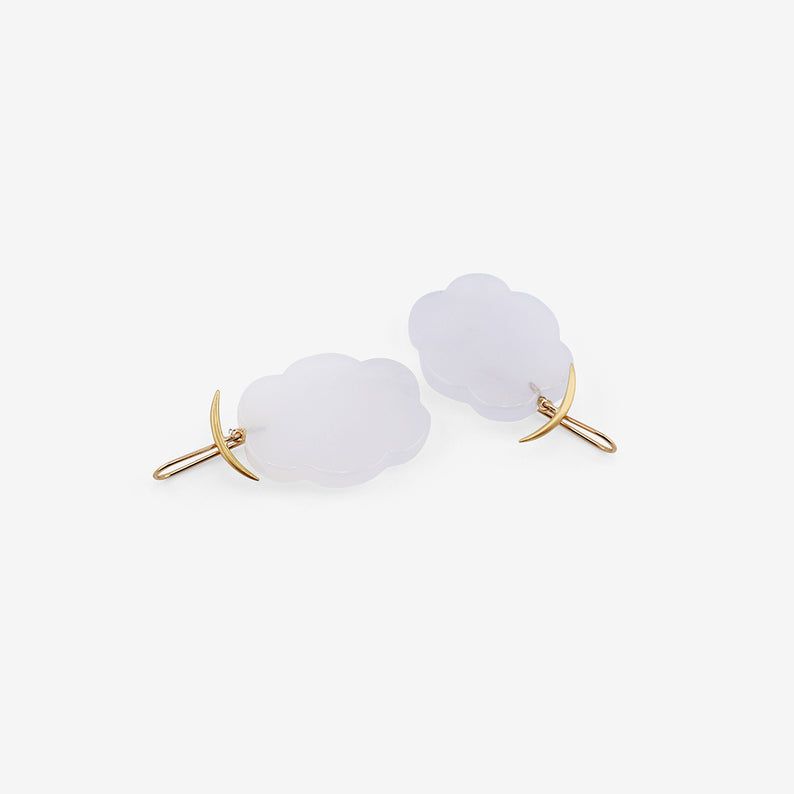 GABRIELLA KISS 18K & BLUE CHALCEDONY CLOUD EARRINGS