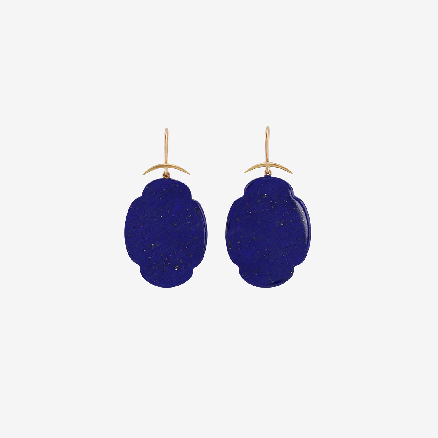 GABRIELLA KISS 18K & LAPIS SCALLOP EARRINGS