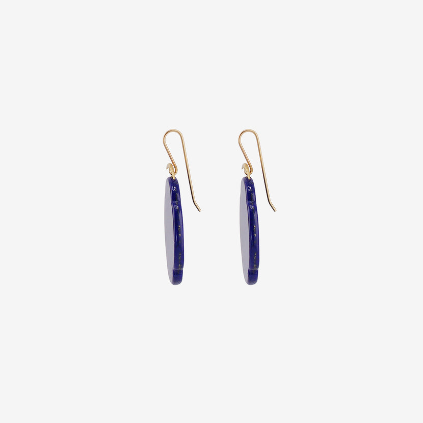 GABRIELLA KISS 18K & LAPIS SCALLOP EARRINGS