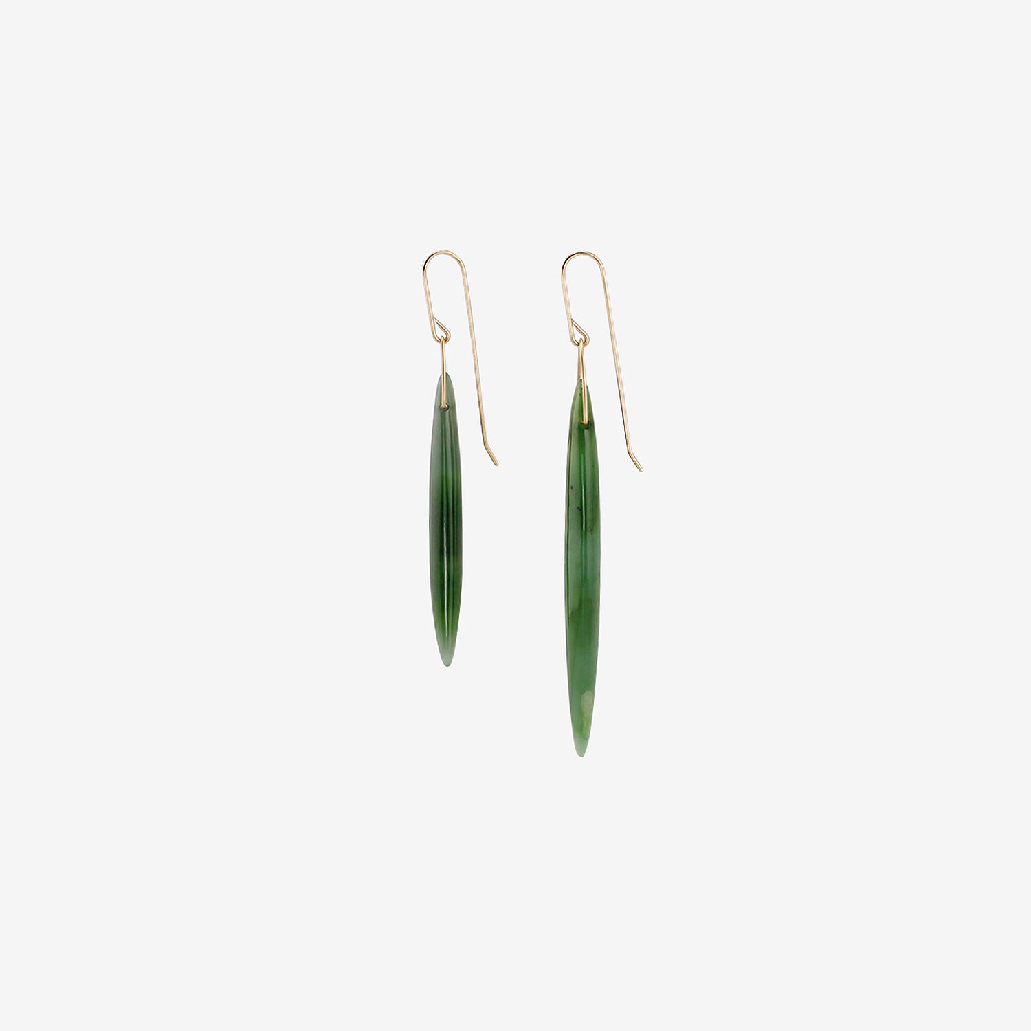GABRIELLA KISS 14K & NEPHRITE JADE BEAN EARRINGS