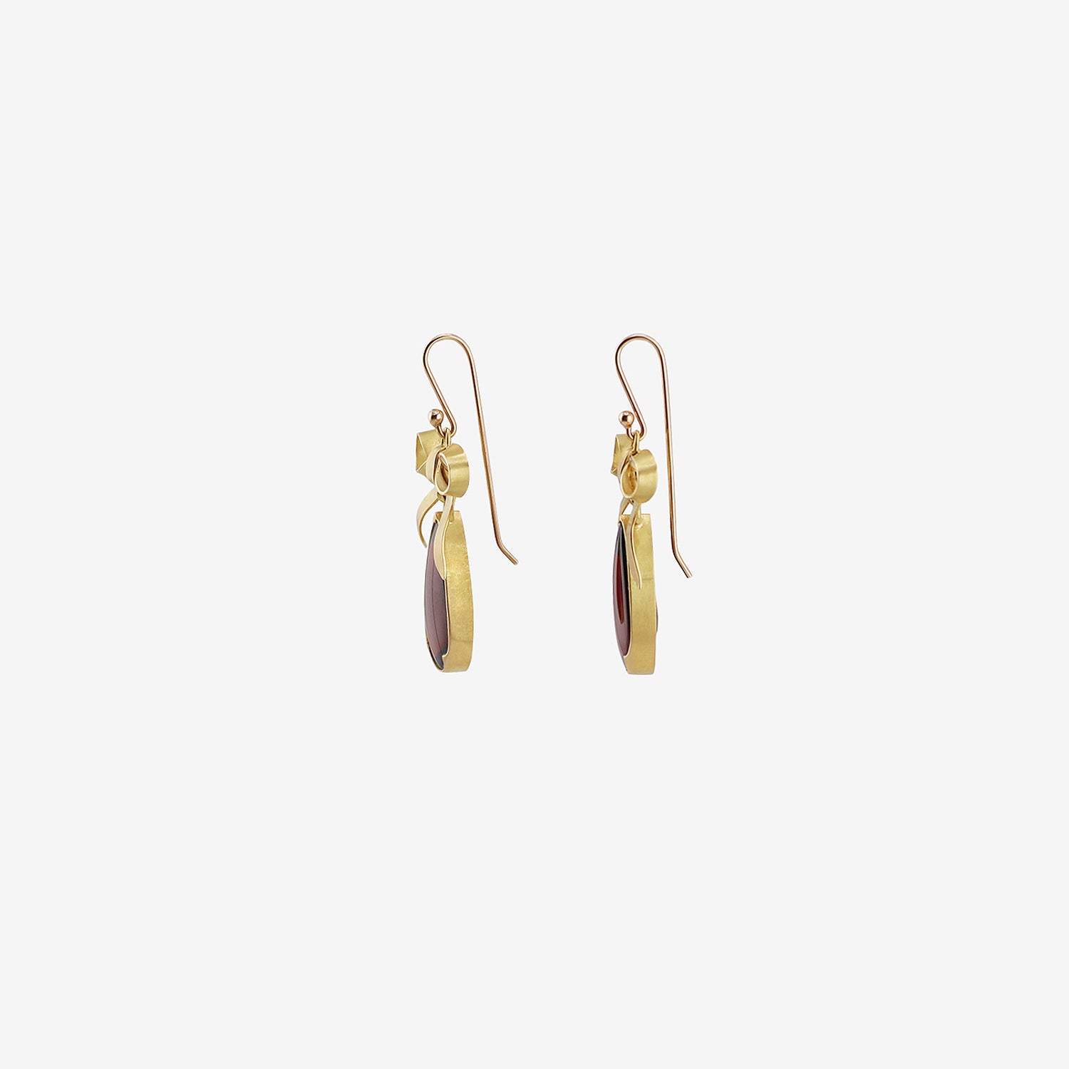 GABRIELLA KISS 18K & PEAR-SHAPED ALMANDINE GARNET EARRINGS WITH BOWS