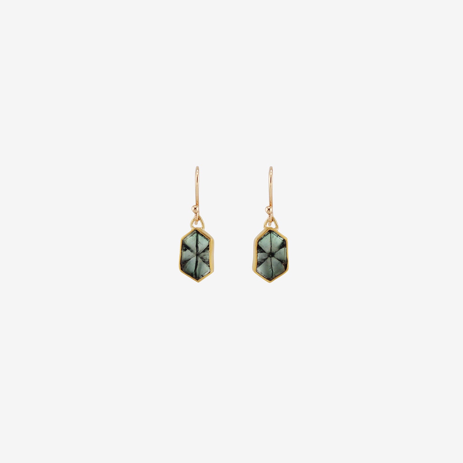 GABRIELLA KISS 22K & TRAPICHE EMERALD EARRINGS, 2.5CT