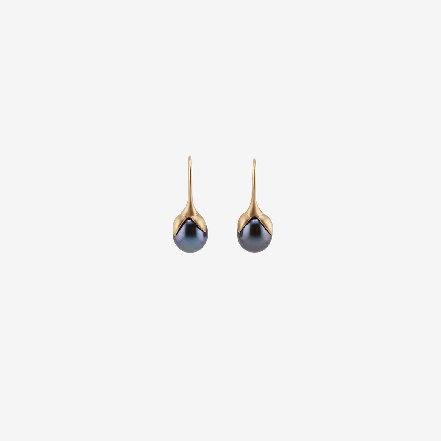 GABRIELLA KISS 14K & BLACK FRESHWATER PEARL EGGPLANT EARRINGS