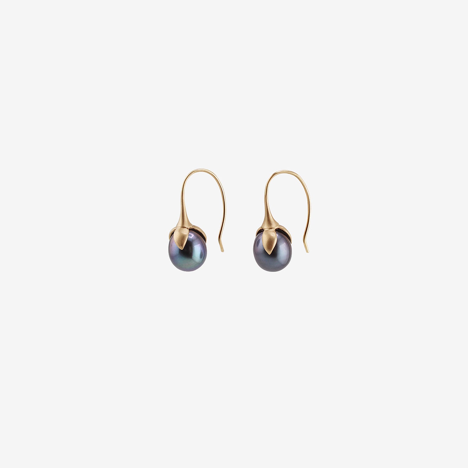 GABRIELLA KISS 14K & BLACK FRESHWATER PEARL EGGPLANT EARRINGS