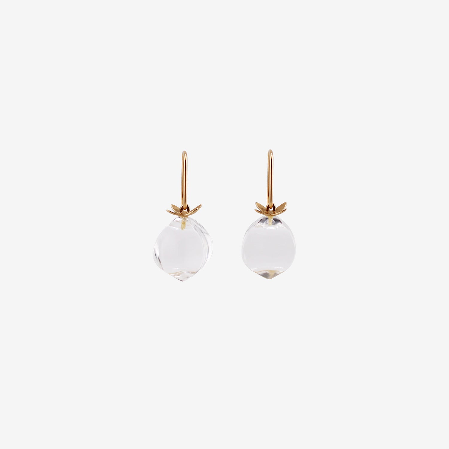 GABRIELLA KISS 18K & CLEAR CRYSTAL HICKORY NUT EARRINGS
