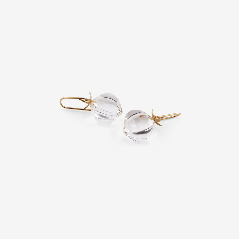 GABRIELLA KISS 18K & CLEAR CRYSTAL HICKORY NUT EARRINGS