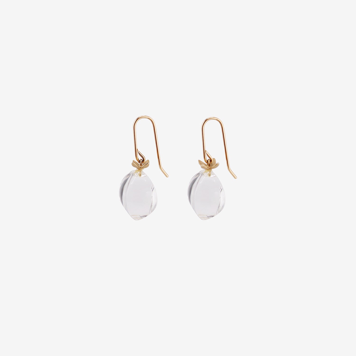 GABRIELLA KISS 18K & CLEAR CRYSTAL HICKORY NUT EARRINGS