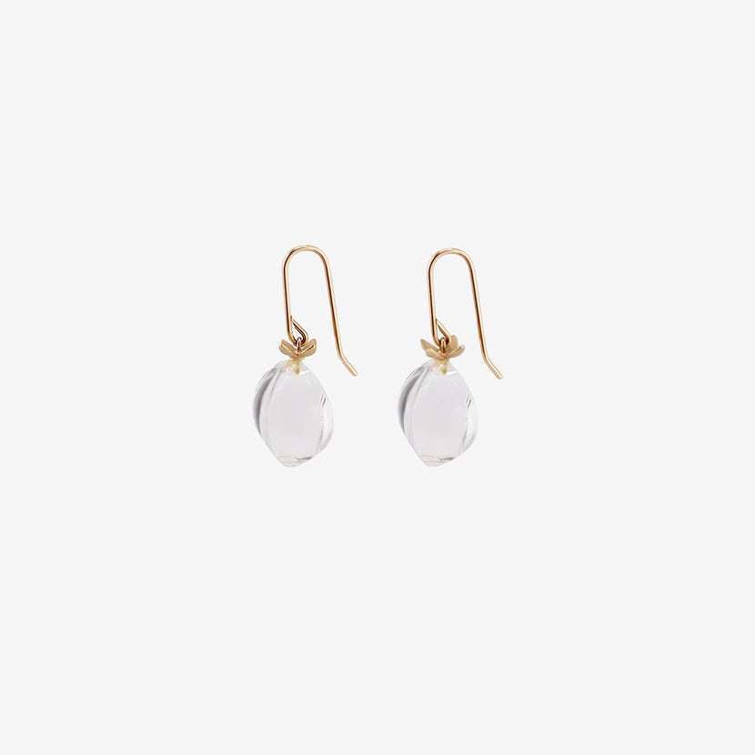 GABRIELLA KISS 18K & CLEAR CRYSTAL HICKORY NUT EARRINGS