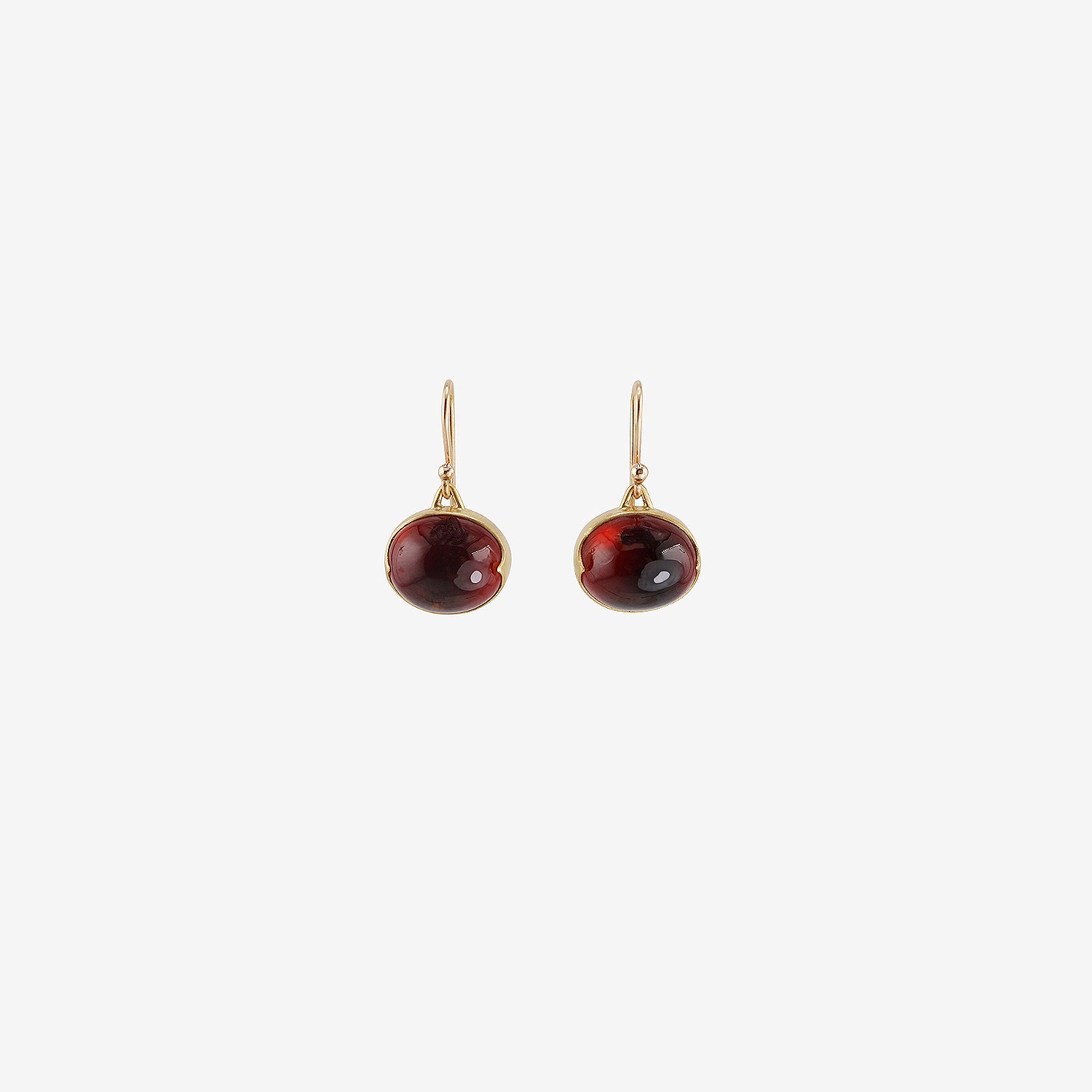 GABRIELLA KISS 18K & HORIZONTAL OVAL HESSONITE GARNET EARRINGS, 17CT