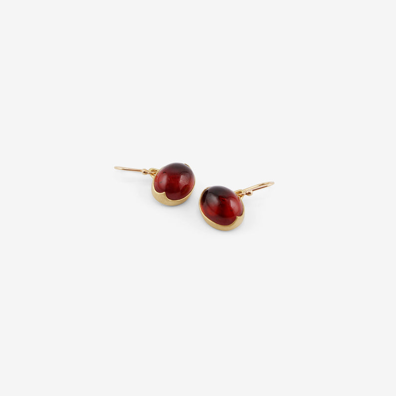 GABRIELLA KISS 18K & HORIZONTAL OVAL HESSONITE GARNET EARRINGS, 17CT