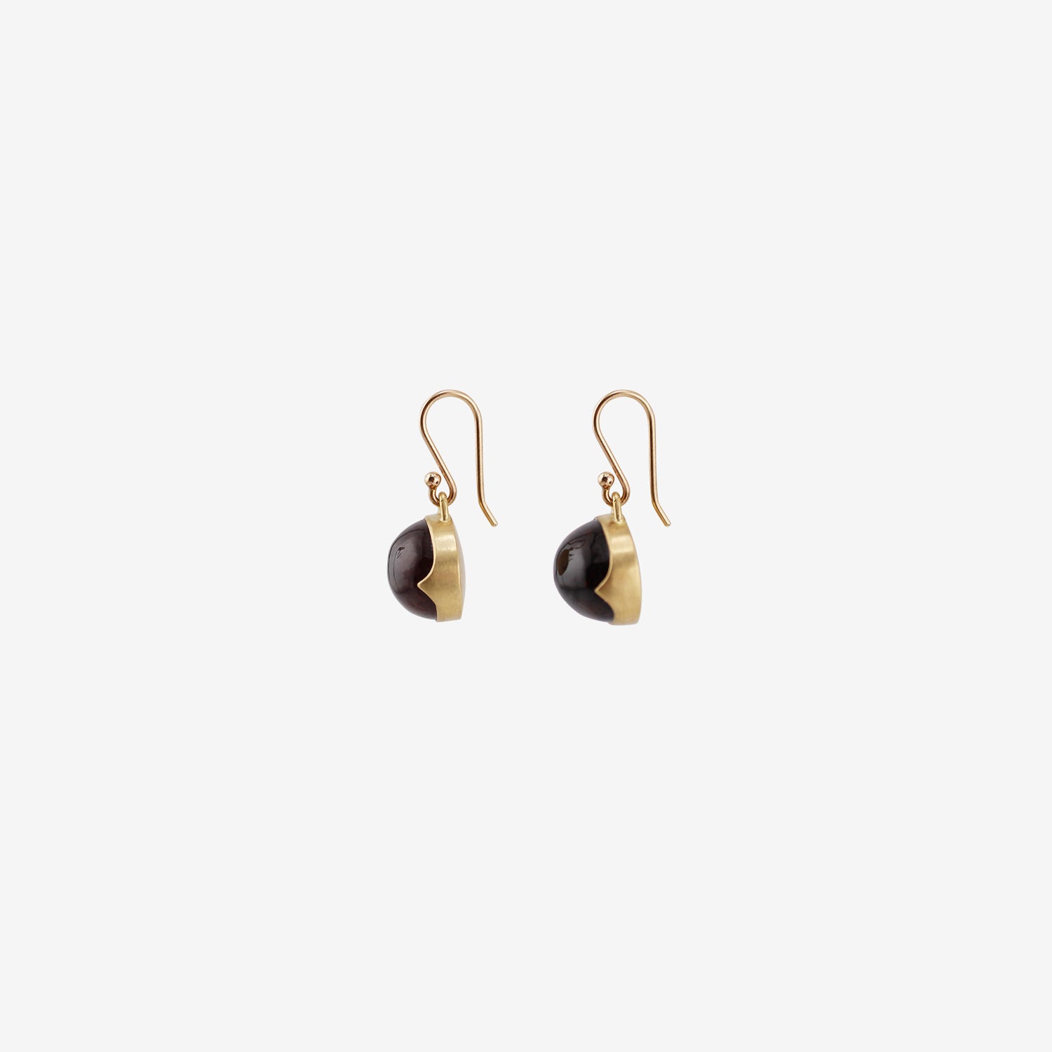 GABRIELLA KISS 18K & HORIZONTAL OVAL HESSONITE GARNET EARRINGS, 17CT