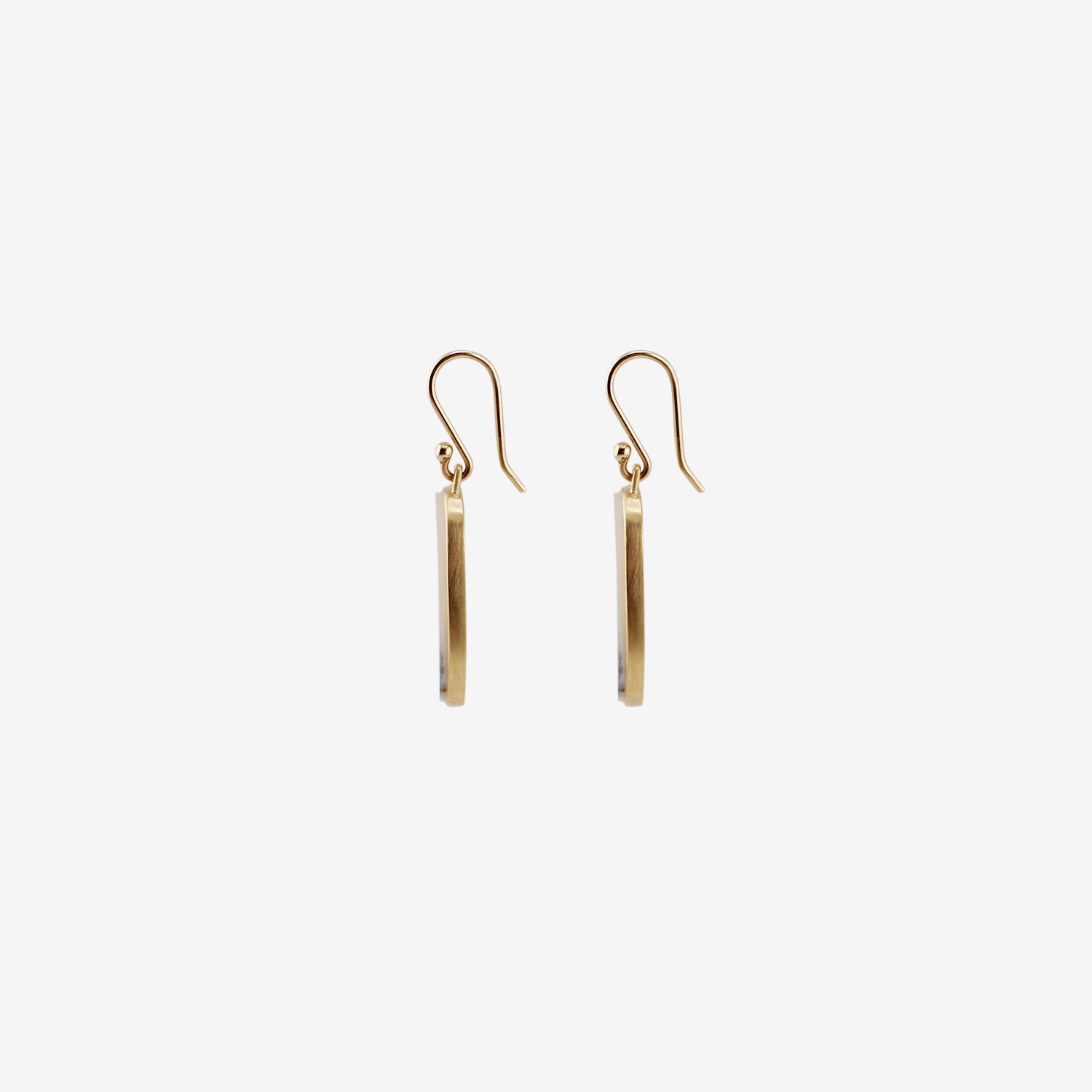 GABRIELLA KISS 18K & OVAL DENDRITE EARRINGS