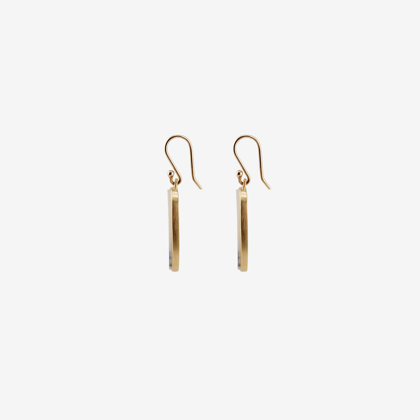 GABRIELLA KISS 18K & OVAL DENDRITE EARRINGS