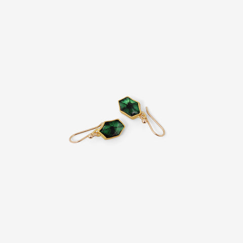 GABRIELLA KISS 22K & TRAPICHE EMERALD EARRINGS, 2.5CT