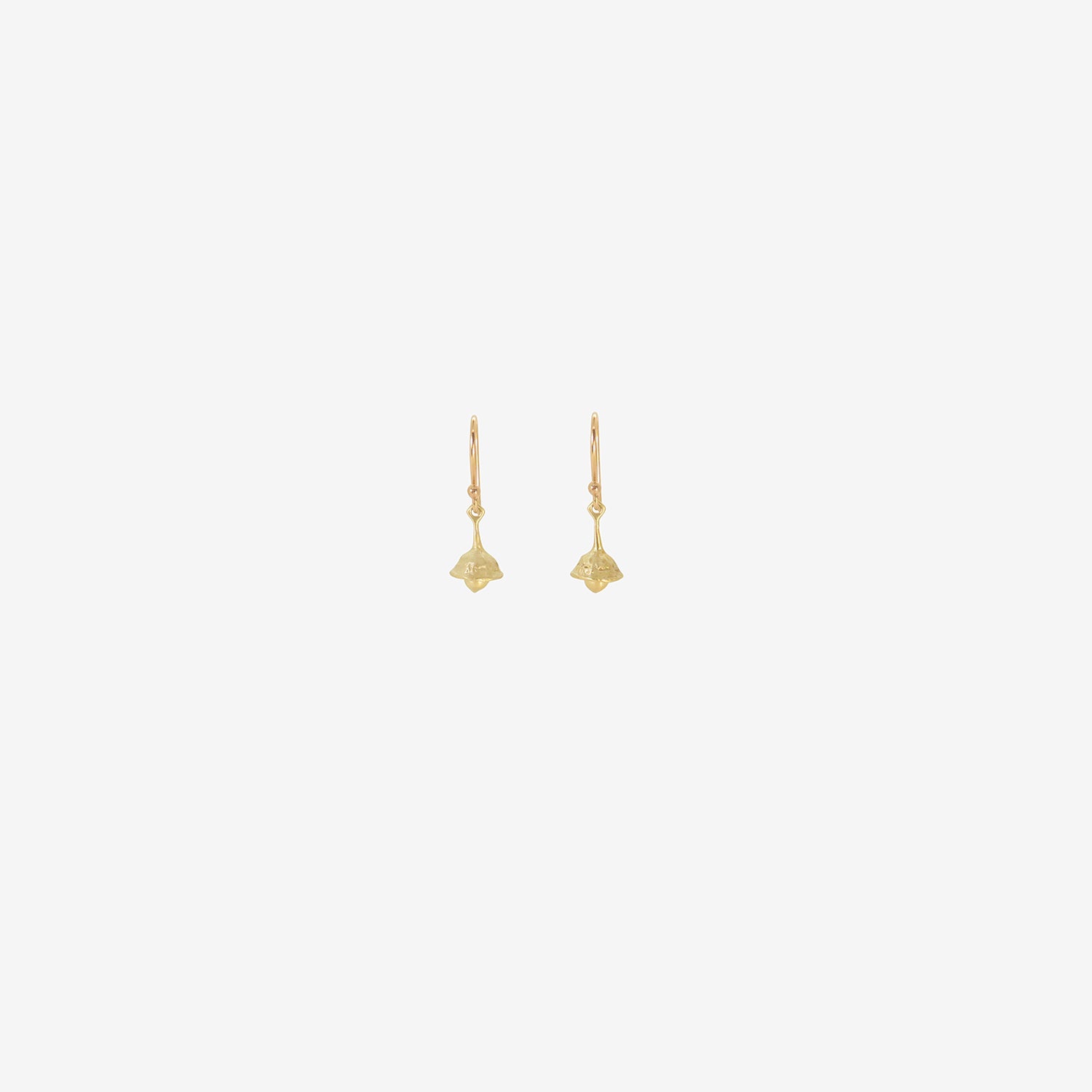 GABRIELLA KISS 14K GREEN GOLD EUCALYPTUS SEED BELL EARRINGS