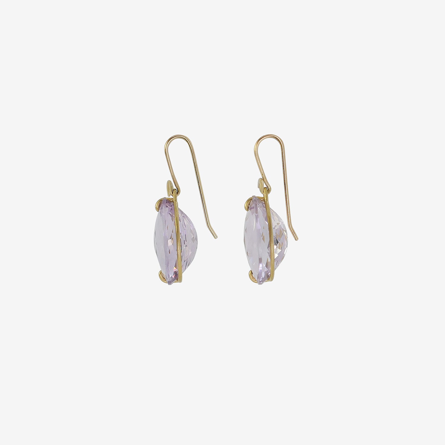 GABRIELLA KISS 18K & OVAL FACETED ROSE DE FRANCE AMETHYST EARRINGS