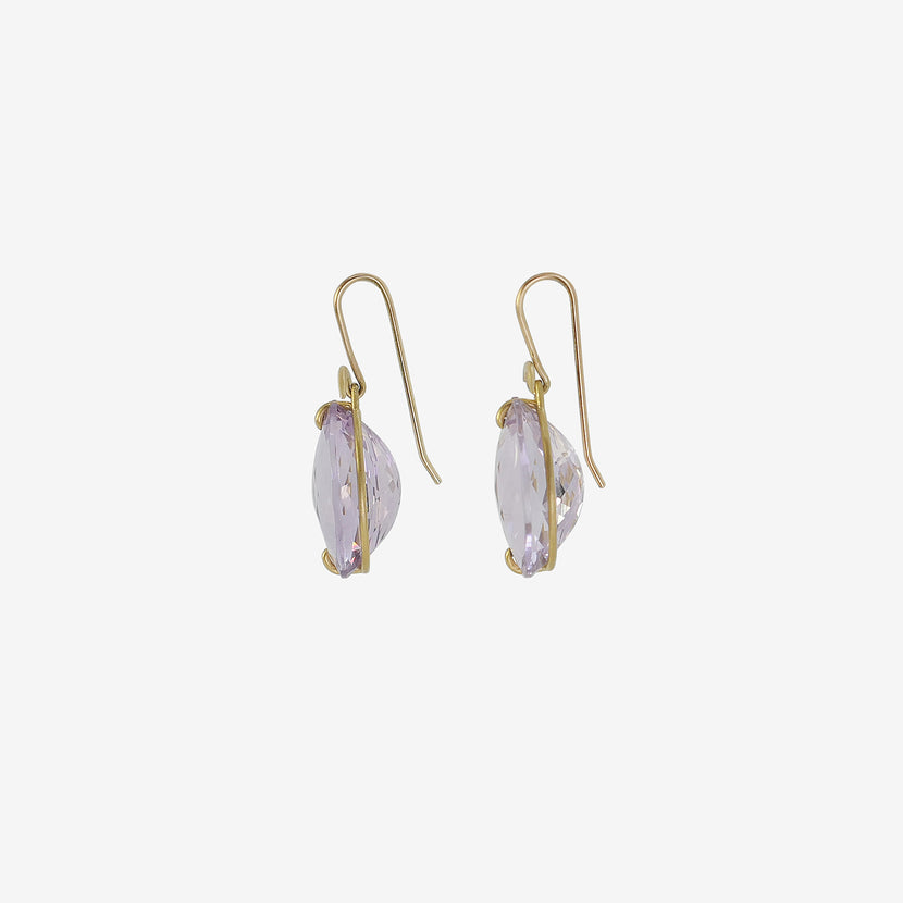 GABRIELLA KISS 18K & OVAL FACETED ROSE DE FRANCE AMETHYST EARRINGS