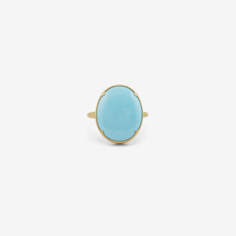 GABRIELLA KISS 18K & OVAL FINE PERSIAN TURQUOISE RING, 7.52CT