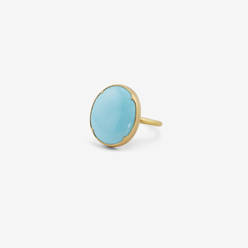 GABRIELLA KISS 18K & OVAL FINE PERSIAN TURQUOISE RING, 7.52CT
