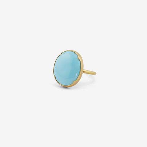 GABRIELLA KISS 18K & OVAL FINE PERSIAN TURQUOISE RING, 7.52CT