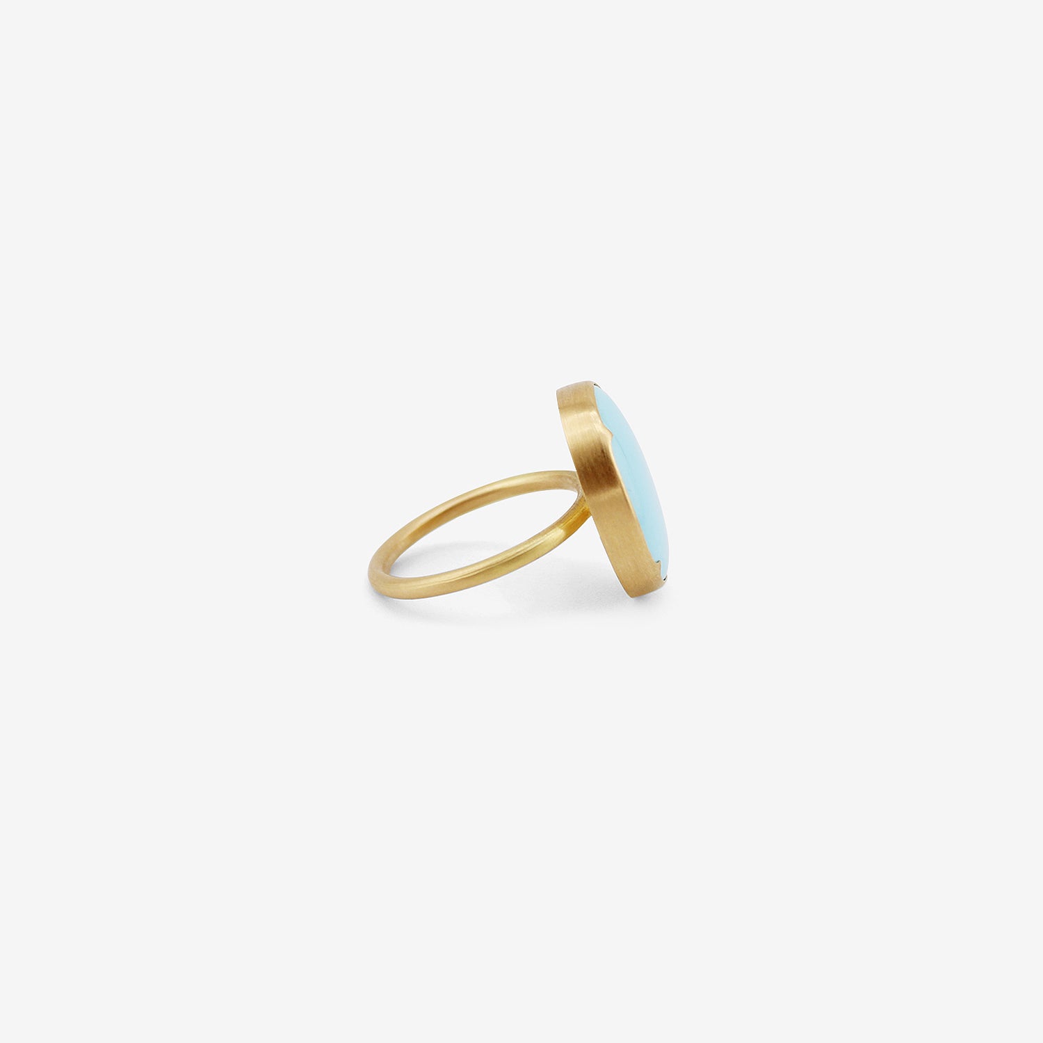 GABRIELLA KISS 18K & OVAL FINE PERSIAN TURQUOISE RING, 7.52CT