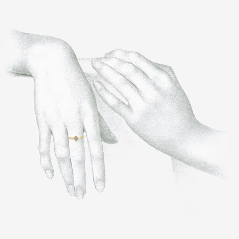 GABRIELLA KISS 18K & TINY PALE MAUVE STAR SAPPHIRE RING, .6CT