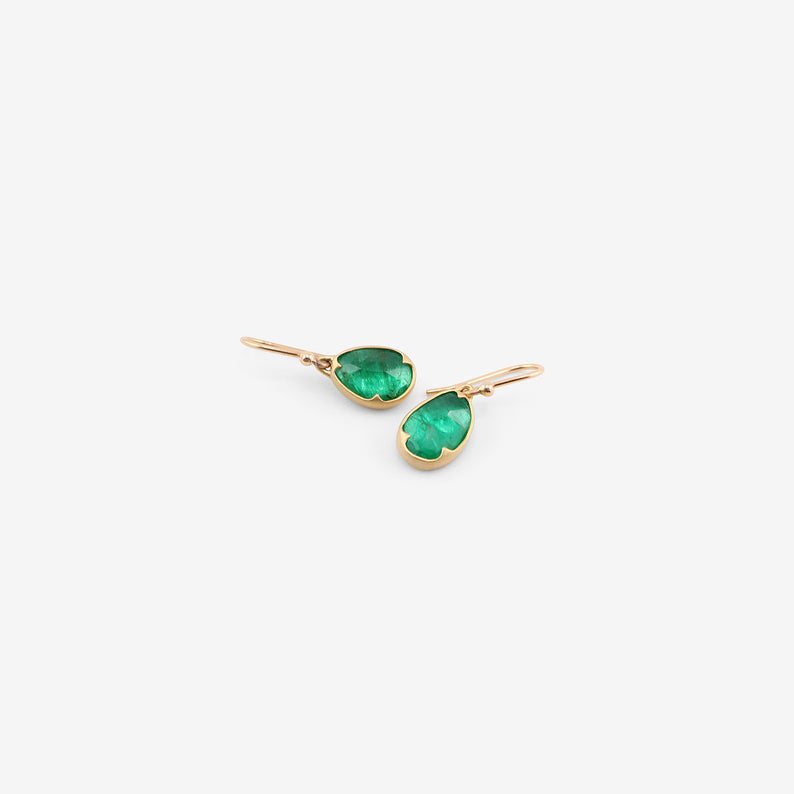 GABRIELLA KISS 18K & WONKY ROSE-CUT EMERALD EARRINGS