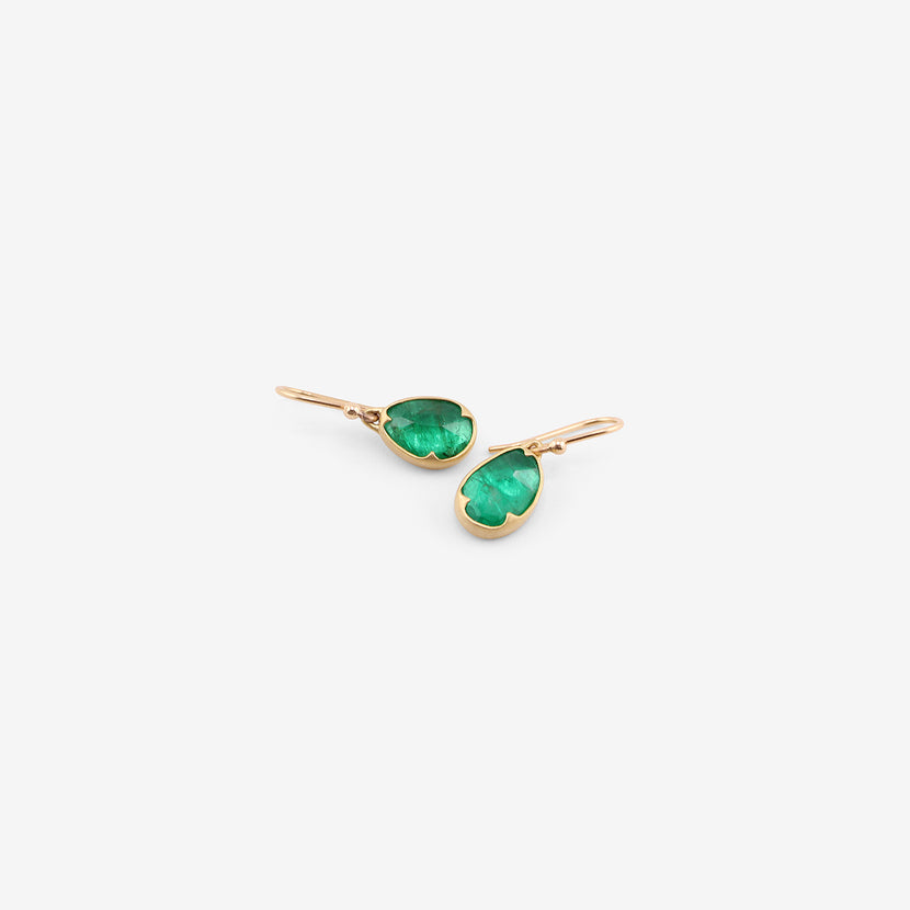 GABRIELLA KISS 18K & WONKY ROSE-CUT EMERALD EARRINGS