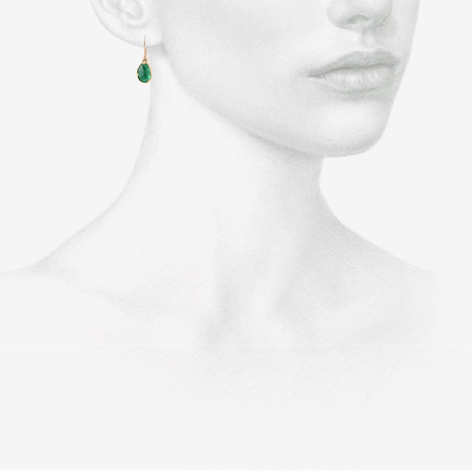 GABRIELLA KISS 18K & WONKY ROSE-CUT EMERALD EARRINGS