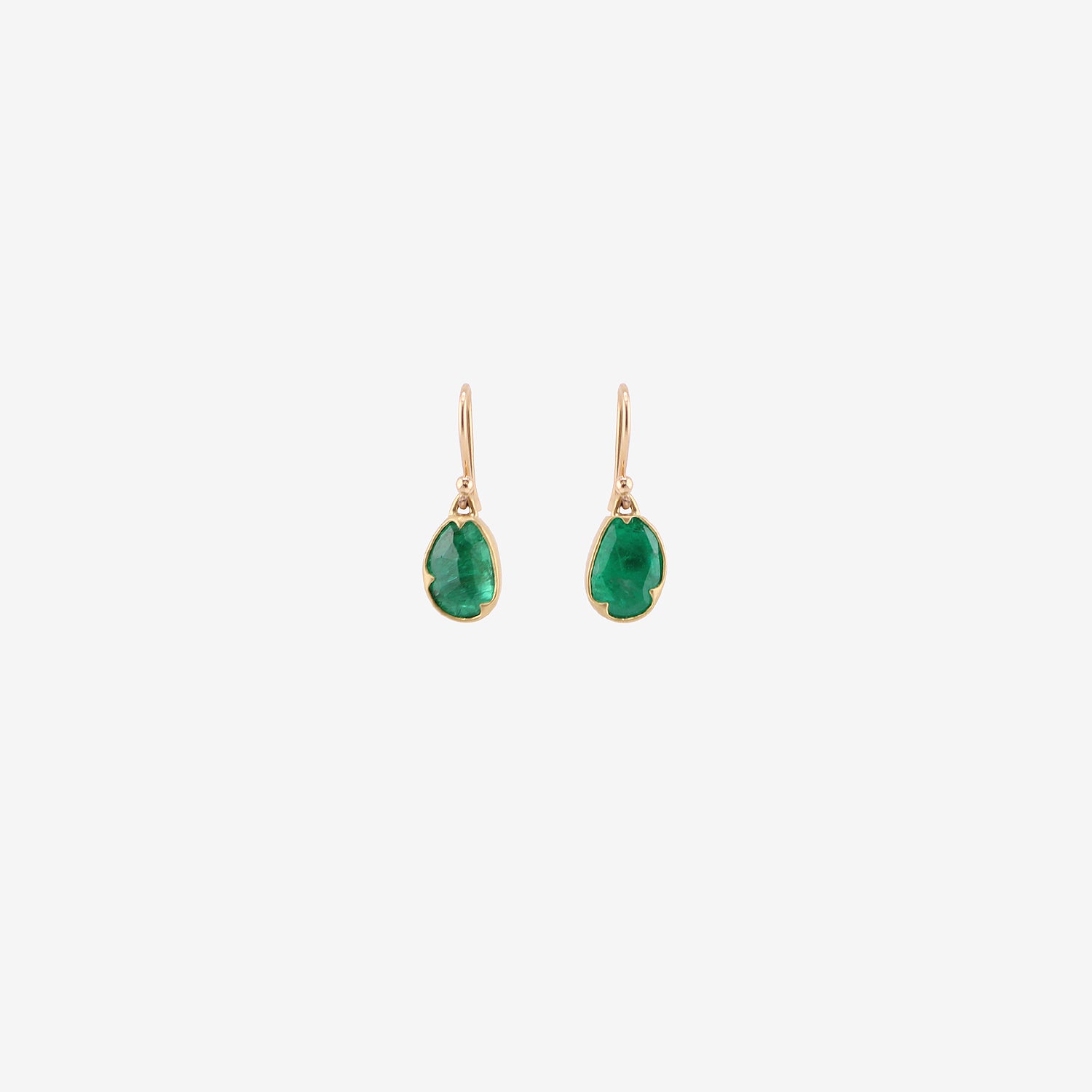 GABRIELLA KISS 18K & WONKY ROSE-CUT EMERALD EARRINGS