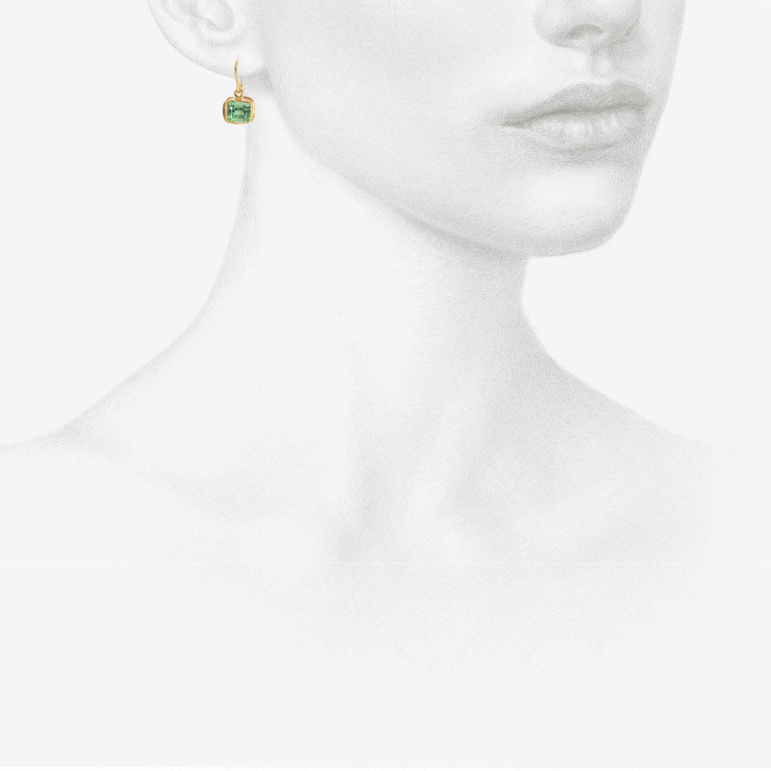 JUDY GEIB 18K & COLOMBIAN EMERALD SINGLE DROP EARRINGS, 2.75CT