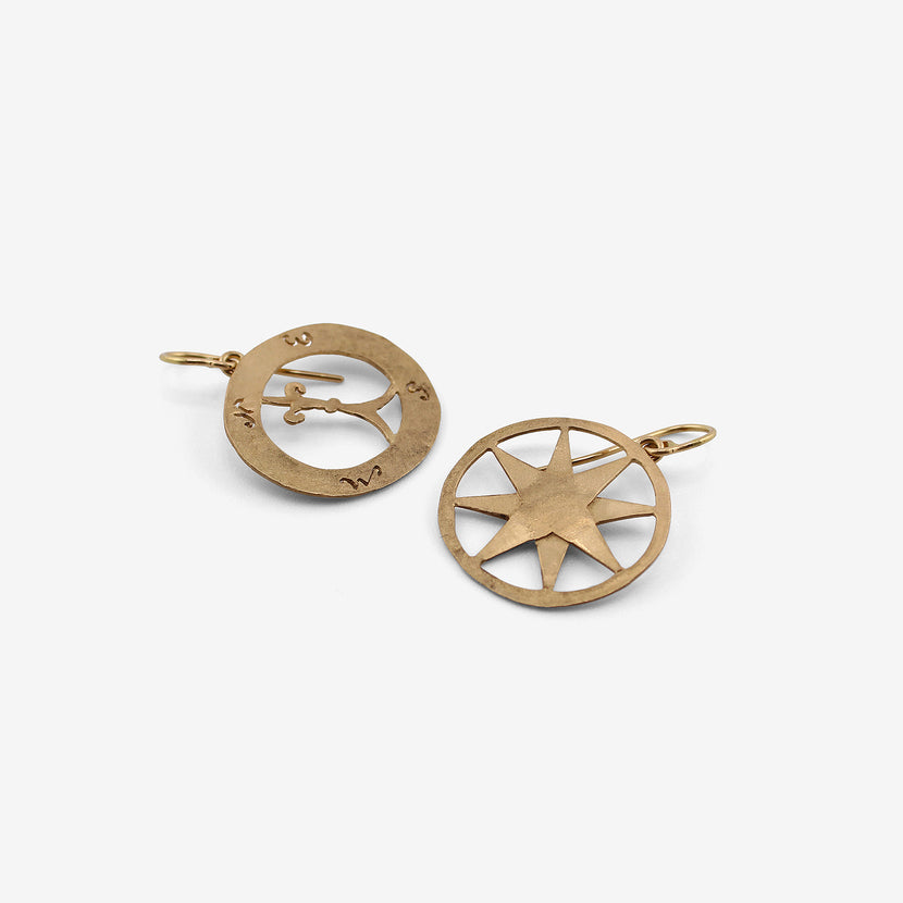 JUDY GEIB 18K COMPASS EARRINGS