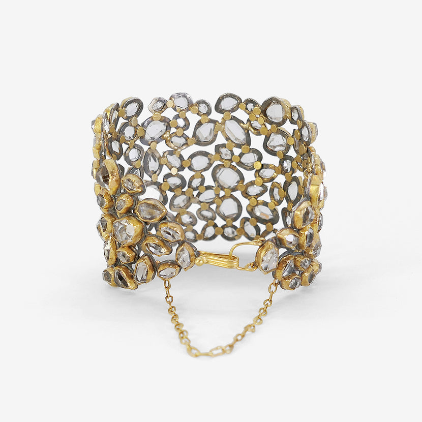 Silver diamond cuff bracelet| Lau B116| Freedman Jeweler Boston - Freedman  Jewelers