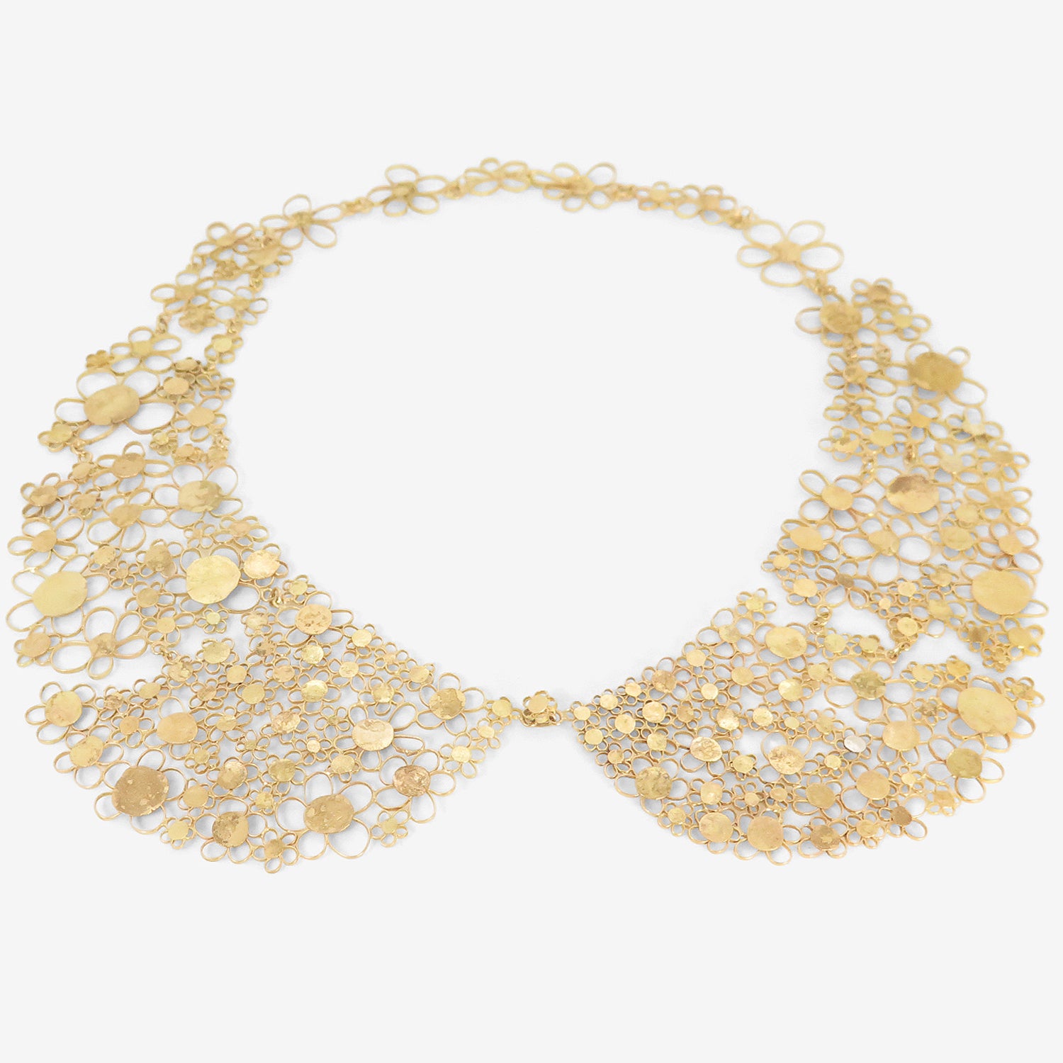 JUDY GEIB 18K PETER PAN SQUASH  COLLAR WITH ONE TOUCH OF SILVER