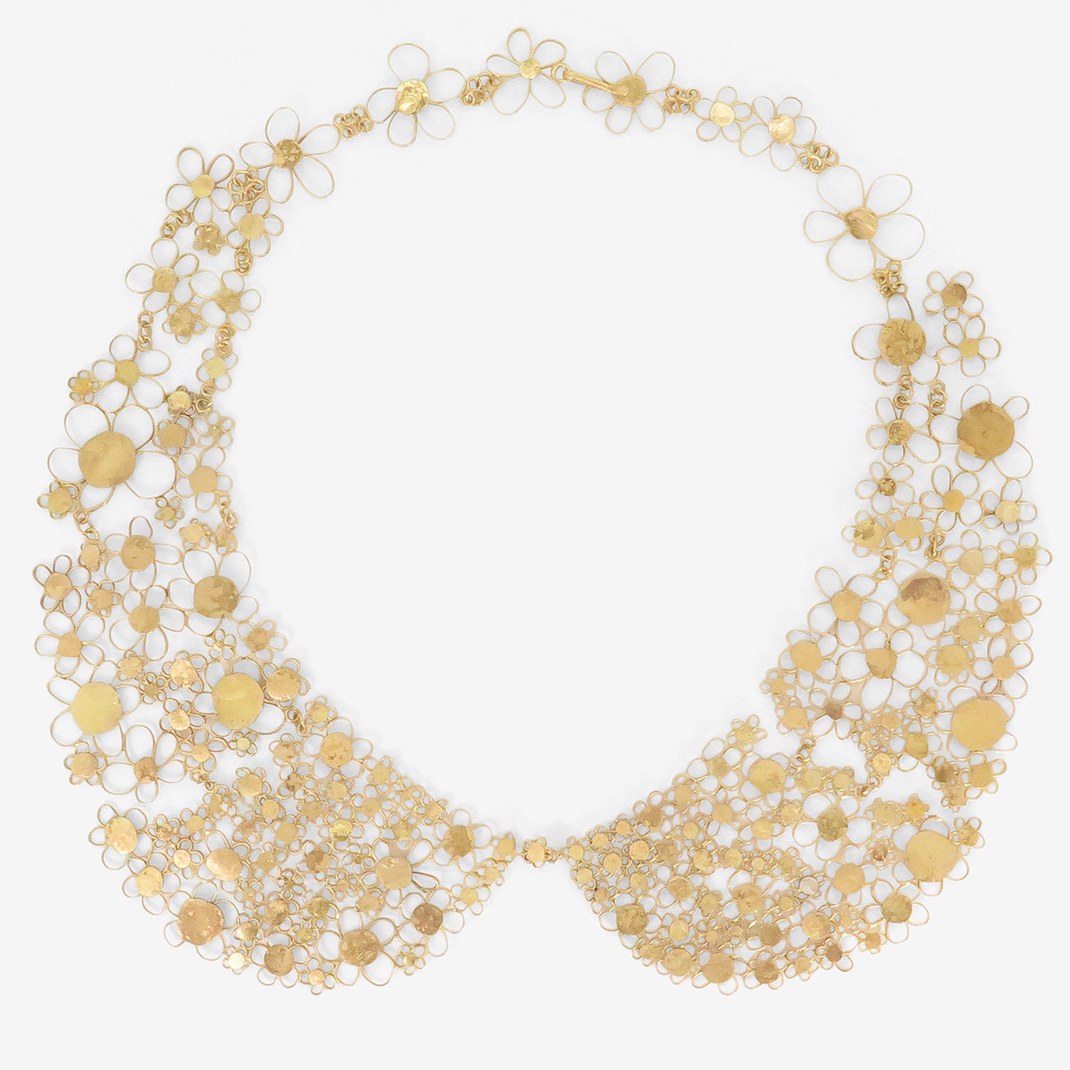 JUDY GEIB 18K PETER PAN SQUASH  COLLAR WITH ONE TOUCH OF SILVER