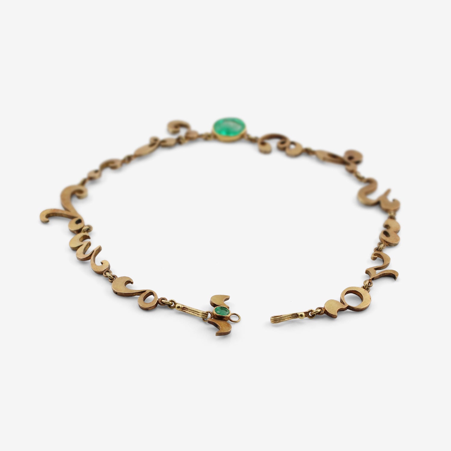 JUDY GEIB 18K TEXTY NECKLACE WITH COLOMBIAN EMERALD, 10.79CT