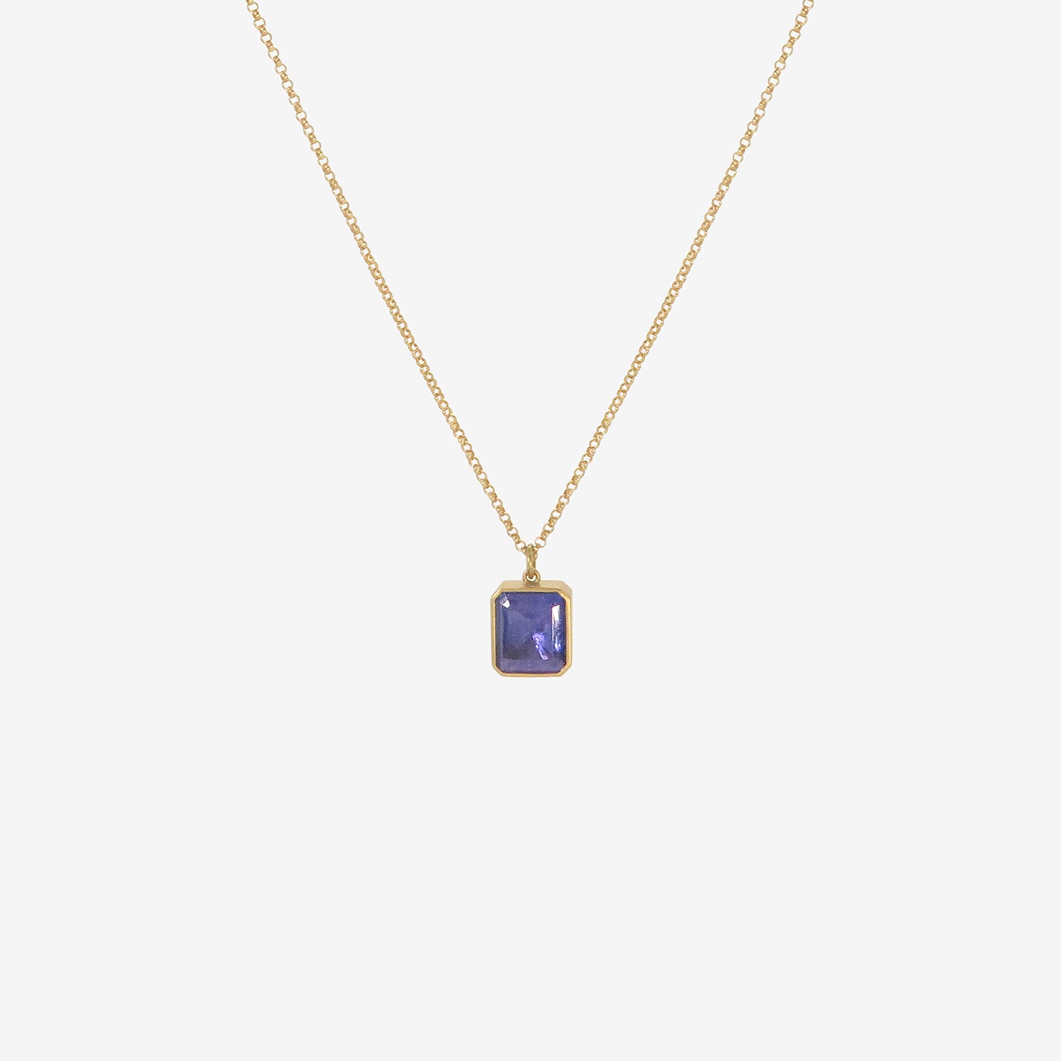 LOLA BROOKS 18K & EMERALD-CUT TANZANITE PENDANT, 5.31CT